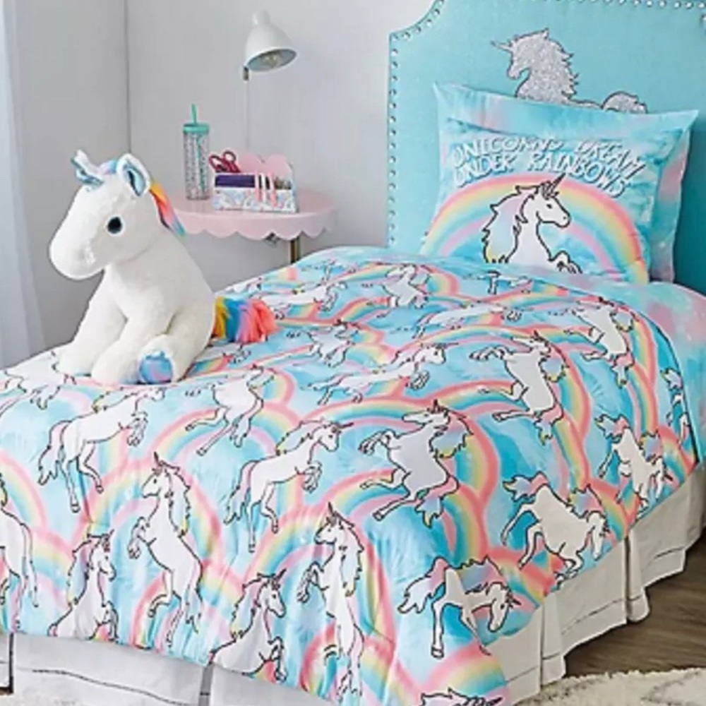 Justice Unicorn Twin 5 piece bed in a Bag